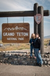 Kyle and Paul at Grand Teton National Park entrance sign