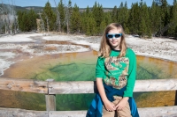 Kyle at Morning Glory Pool in Upper Geyser Basin in Yellowstone