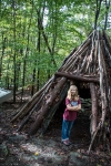 Kyle at Colliers Hut while hiking the Carcoal Trail at Catoctin Mountain Park