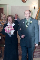 Bob walking Lucy down the aisle