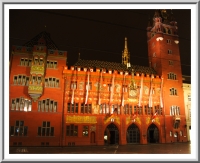 Basel Rathaus at night