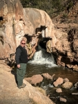 Paul Murphy at Soda Dam waterfall in Jemez Springs
