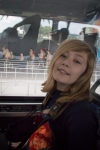 Kyle on tour bus at Kennedy Space Center