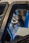 Kyle in play space shuttle at Kennedy Space Center