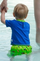 Kyle enjoying the pool at Port Orleans Riverside
