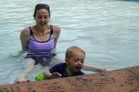 Mommy & Kyle enjoying the pool at Port Orleans Riverside