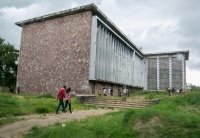 Between the Guest House and main campus