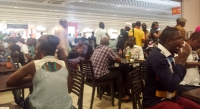 At bar in Kinshasa Airport