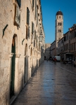 Along the Stradun in morning in Dubrovnik