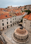 View of Big Onforio's Fountain in Dubrovnik from city walls