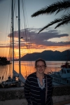 Suzanne at sunset in Korcula