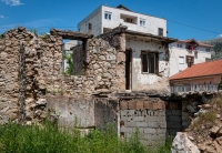War damaged house in Mostar, Bosnia-Herzegovina