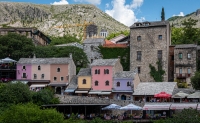 Coppersmiths Street from lunch restaurant in Mostar, Bosnia-Herzegovina