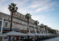 Along the Riva in the early morning in Split, Croatia