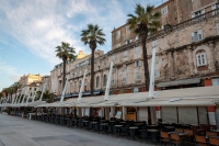 Along the Riva in the early morning in Split, Croatia
