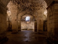 Diocletian's Palace basement rooms in Split, Croatia