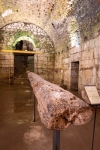 Original floorbeam in Diocletian's Palace basement rooms in Split, Croatia