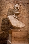 Bust of Diocletian in Diocletian's Palace basement rooms in Split, Croatia