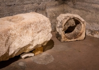 Sewer pipes in Diocletian's Palace basement rooms in Split, Croatia
