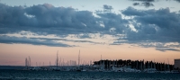 Along the Riva near sunset in Split, Croatia
