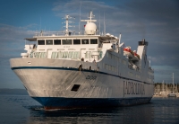 Large ferry arriving in Split, Croatia