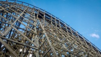 Lightning Racer coaster at Hersheypark in the morning