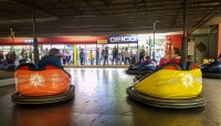 Kyle and Suzanne on bumper cars at Hersheypark