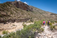 Suzanne and Paul Murphy Hiking the McKittrick Canyon trail in Guadalupe Mountains National Park