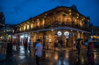 Along Bourbon Street in the French Quarter in New Orelans