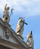 St. John the Baptist, Christ, and St. Andrew on the Facade of St. Peter's