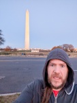 Paul and Washington Monument while running around the Mall in Washington DC