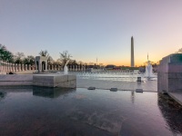 Washington Monument and WWII Memorial while running around the Mall in Washington DC