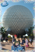 In front of Spaceship Earth