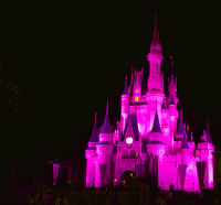 Castle lit at night - click for color animation