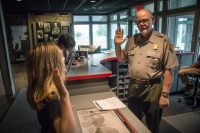 Kyle getting his Junior Rangers Badge at Antietam National Battlefield