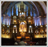 The high altar in Basilique Notre-Dame in Montreal