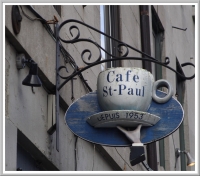 Cafe sign in Old Montreal