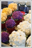 Colored cauliflower at the Jean-Talon market.