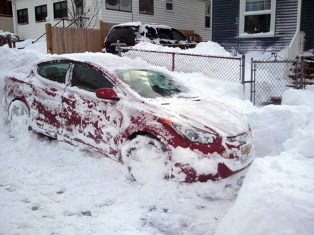 My car somewhat dug out.