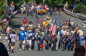 Kyle's Cub Scout pack in the Fanwood Memorial Day Parade