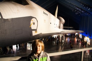 Kyle and the Space Shuttle Enterprise at the Intrepid Air and Space Museum in New York City