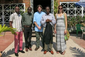 Didi, Albert, Paul, Prof Yav, and Juliette at lunch in Kinshasa