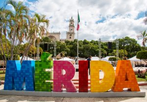 In Plaza Grande in Merida Mexico